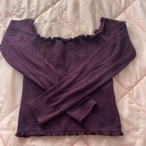 Hollister Off-the-Shoulder Plum Shirt